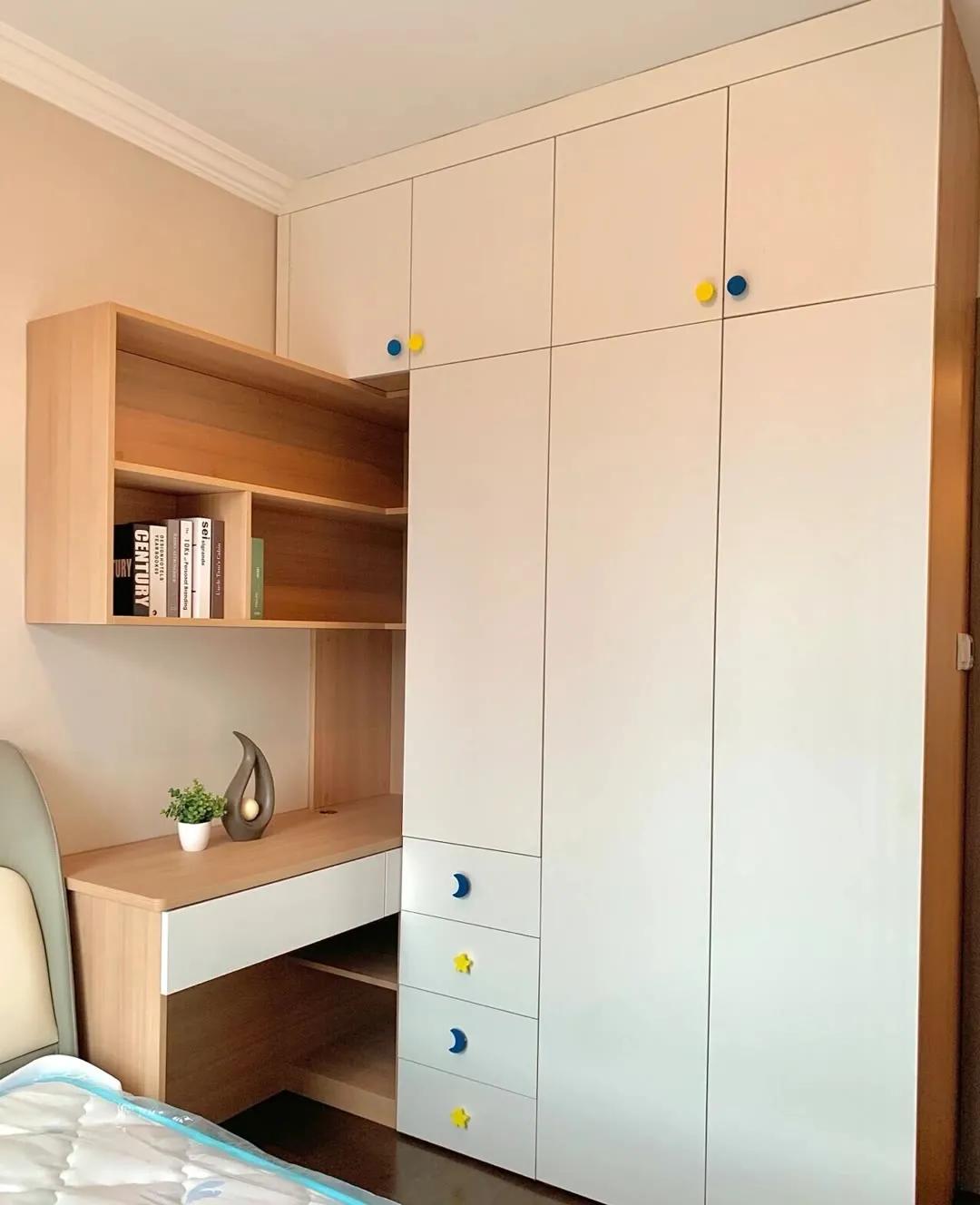 书桌衣柜一体180,儿童房定制书桌衣柜一体