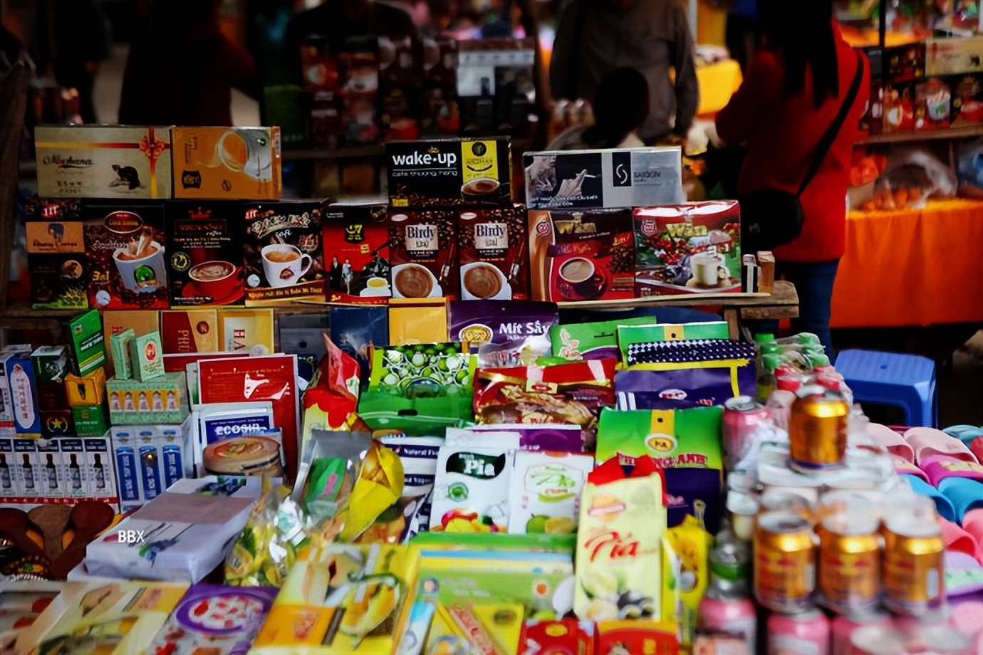 中越边境越南的露天集市,高平集市