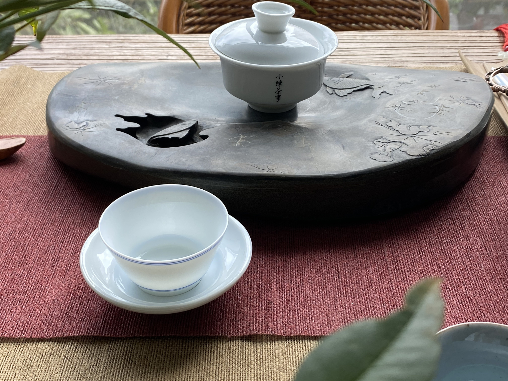 青花斗笠杯茶杯,茶碗斗笠杯