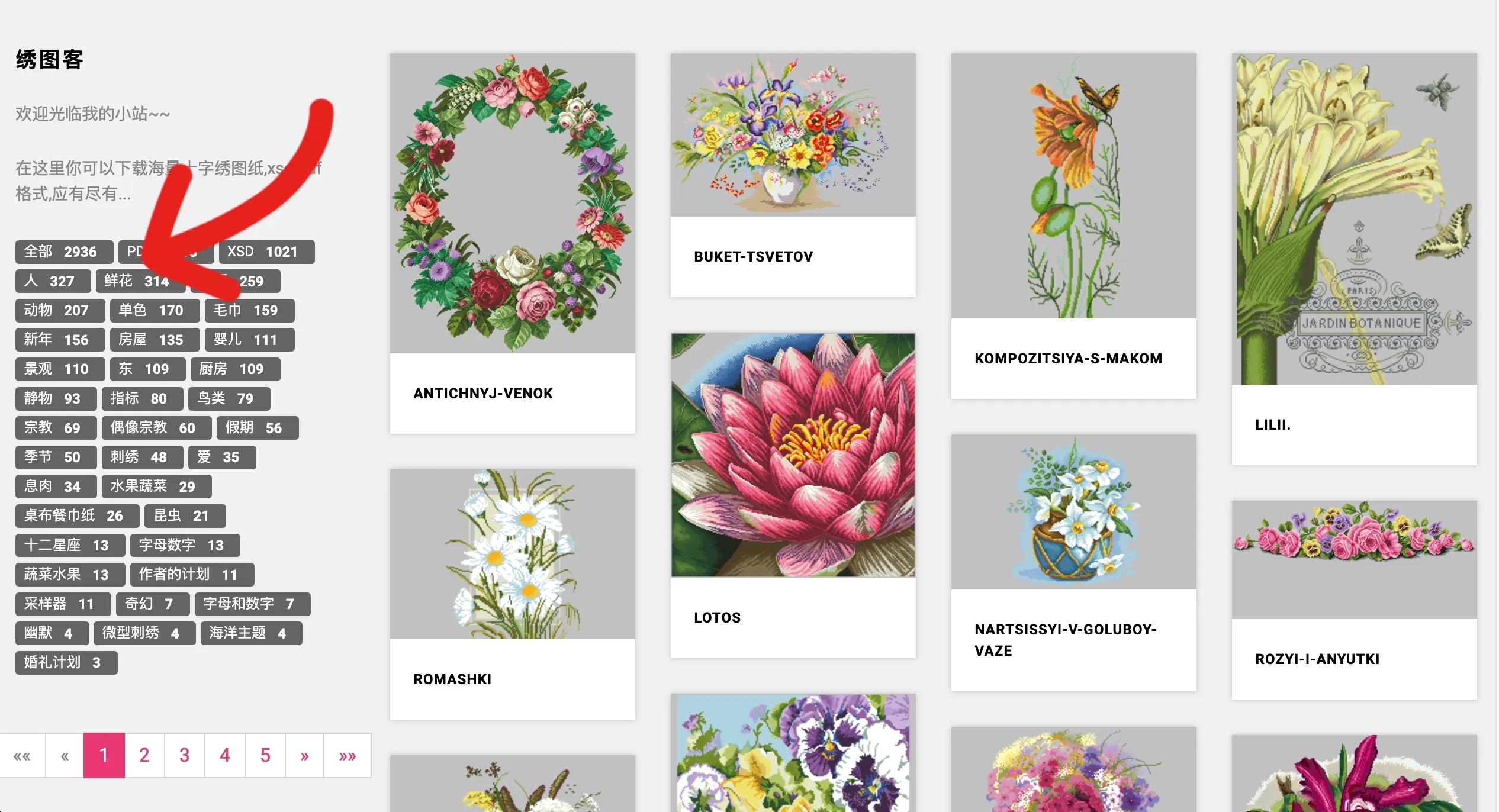 十字绣免费图纸简单的花,十字绣图纸网站图文