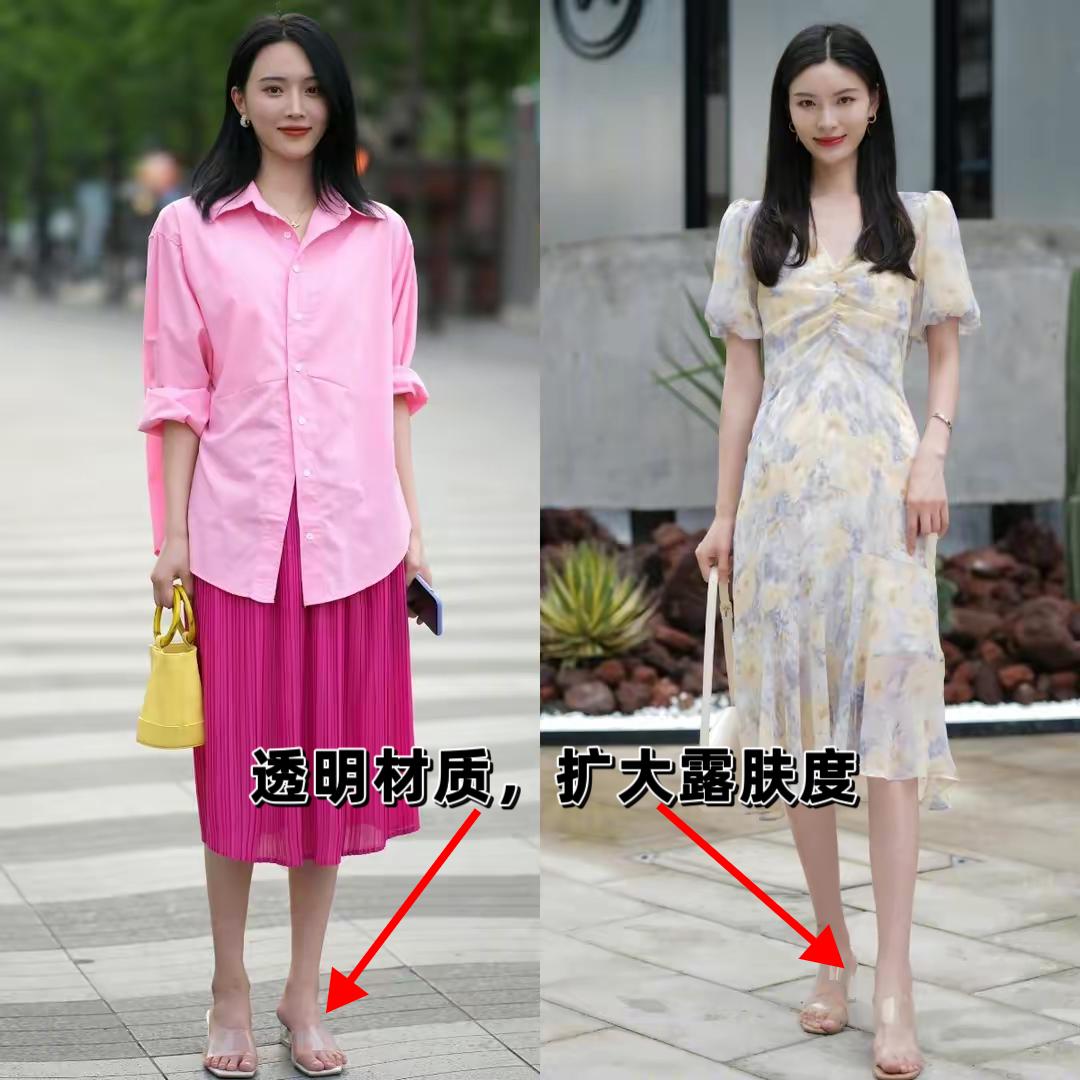 难怪都不穿运动鞋了，“过膝裙+凉鞋”真的太美了，增高还不捂脚