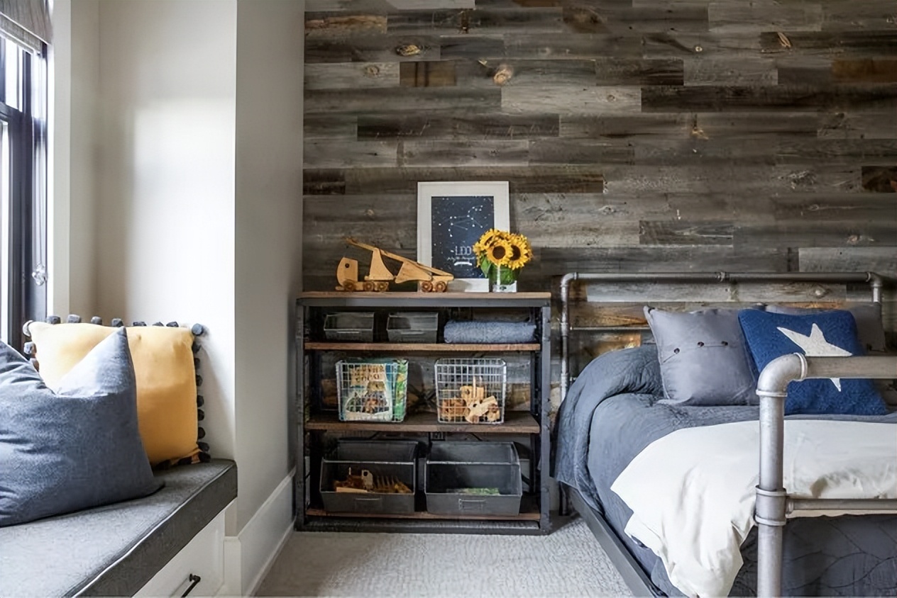 儿童装修效果图卧室男孩,儿童书房卧室一体装修效果图