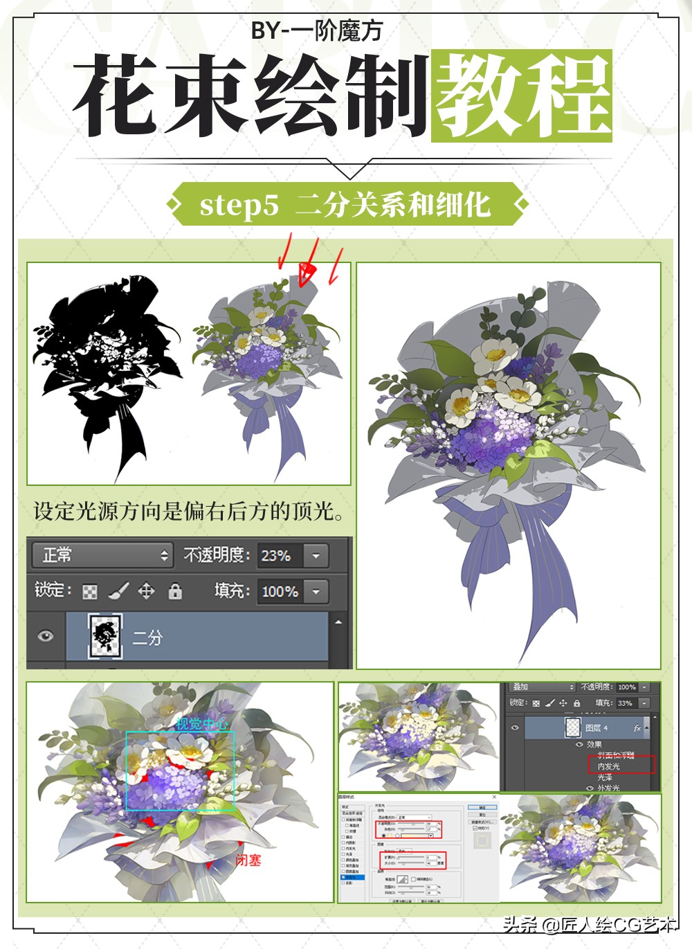 绘画教程二次元图,绘画二次元插画头发上色教程