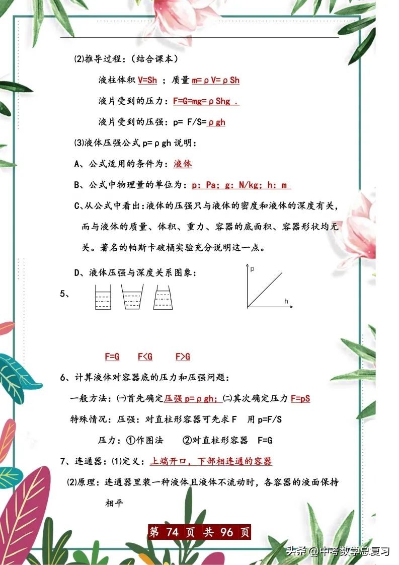 中考物理总复习：八九年级知识点归纳总结（直接打印），请收藏