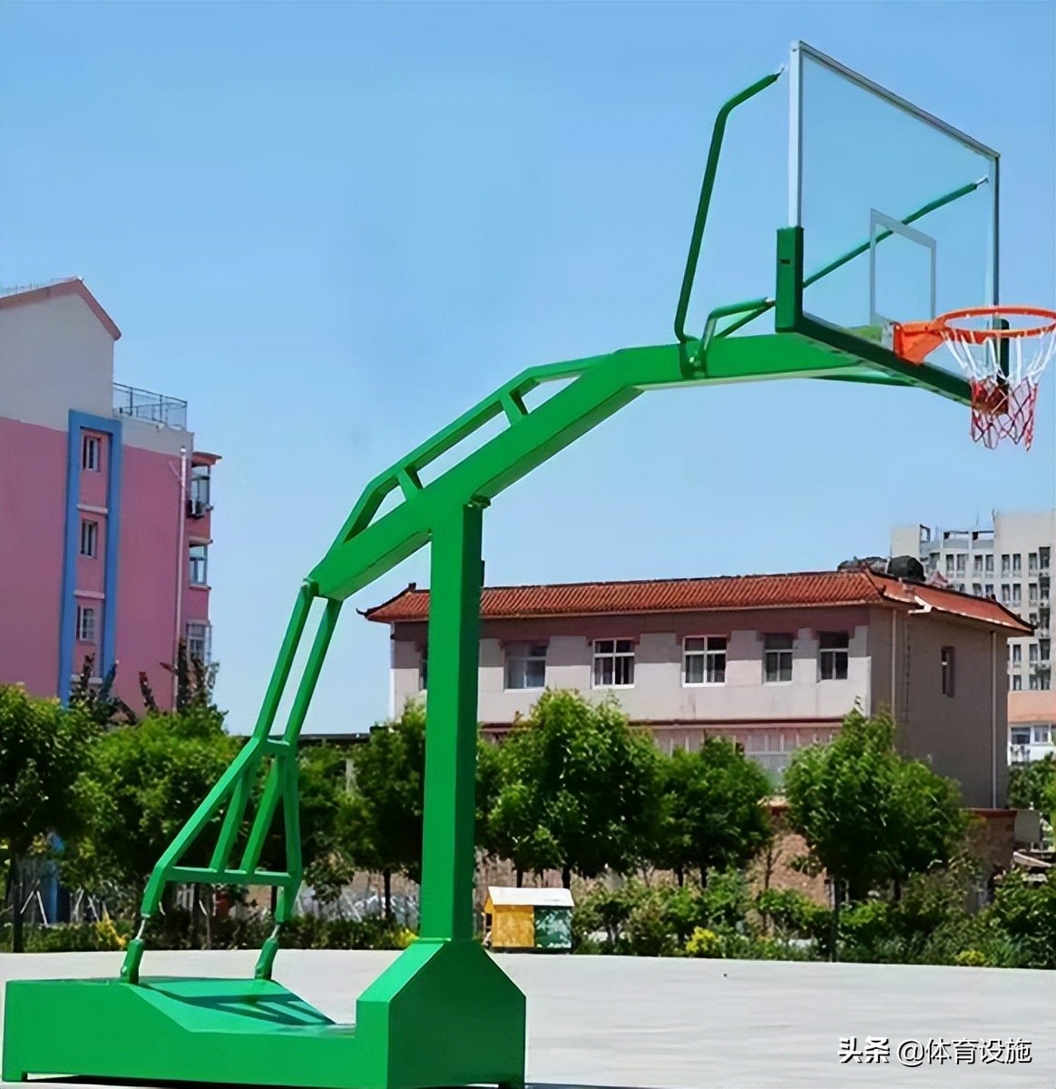 室外篮球架地埋篮球架,地埋篮球架和普通篮球架