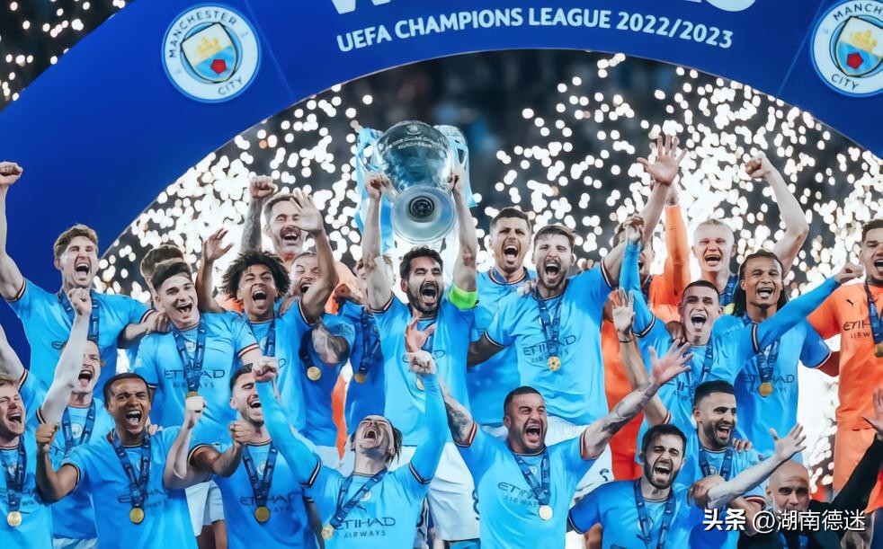 祝贺曼城首夺欧冠,庆祝曼城三冠王