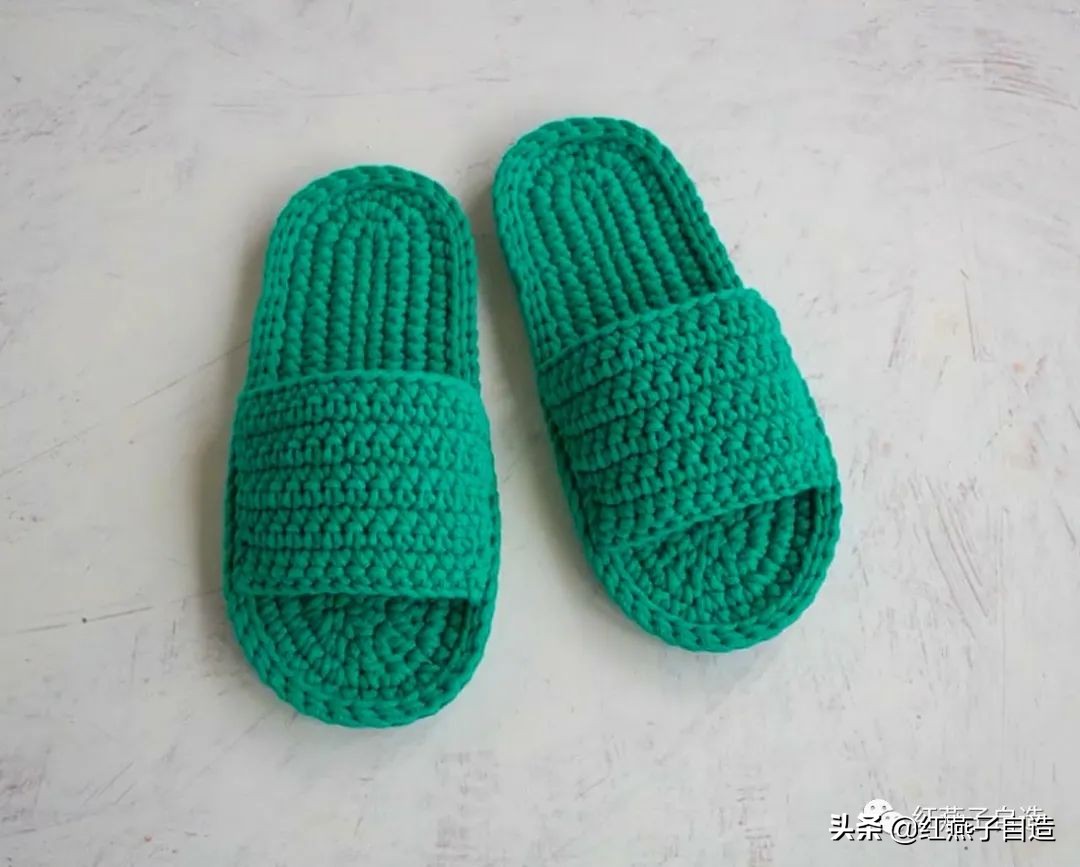 编夏天凉鞋,夏天冰丝线凉鞋镂空钩编教程