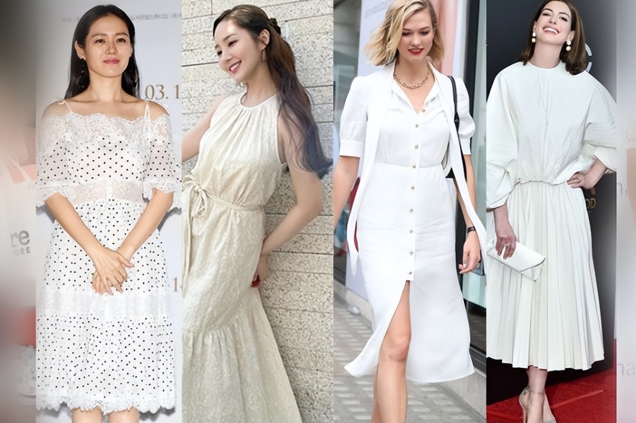 时尚韩范显瘦显白女装穿搭衣服,韩国明星今夏连衣裙穿搭
