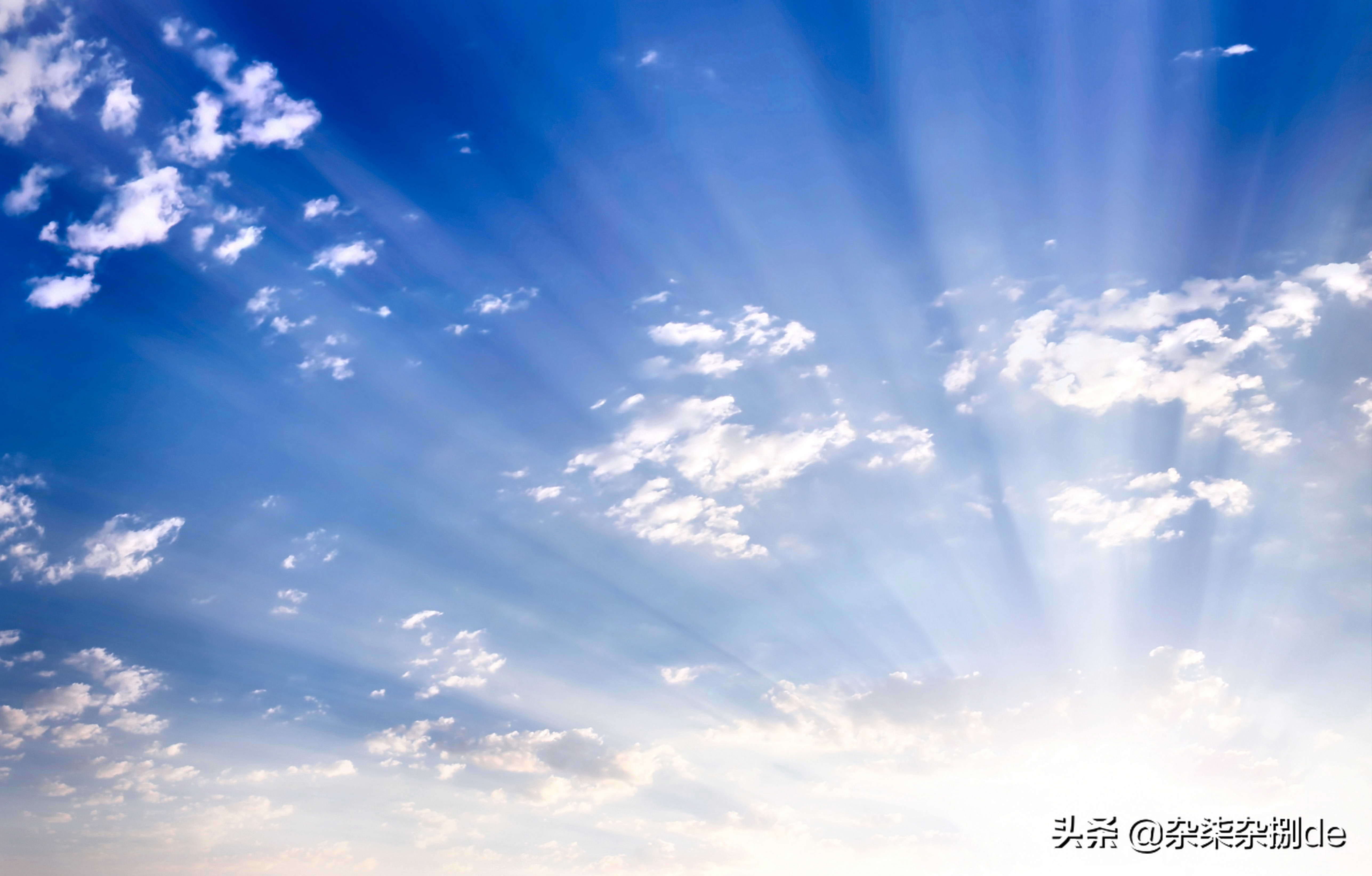 天空背景素材蓝天白云横屏,天空白云小清新背景图