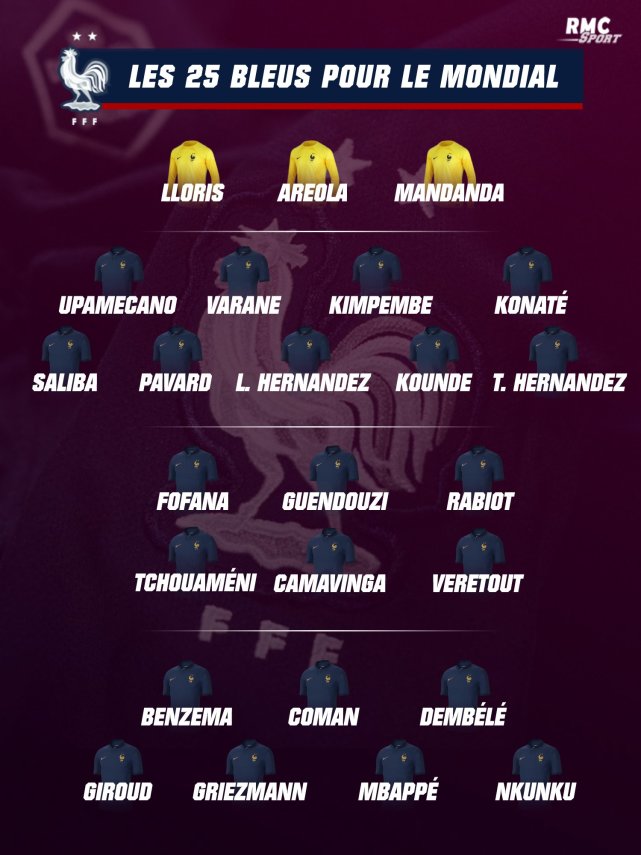 法国世界杯前几场主力阵容名单,法国队世界杯今日阵容