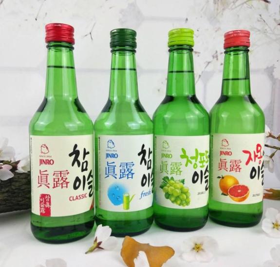 韩国的各种酒,果味韩国真露烧酒