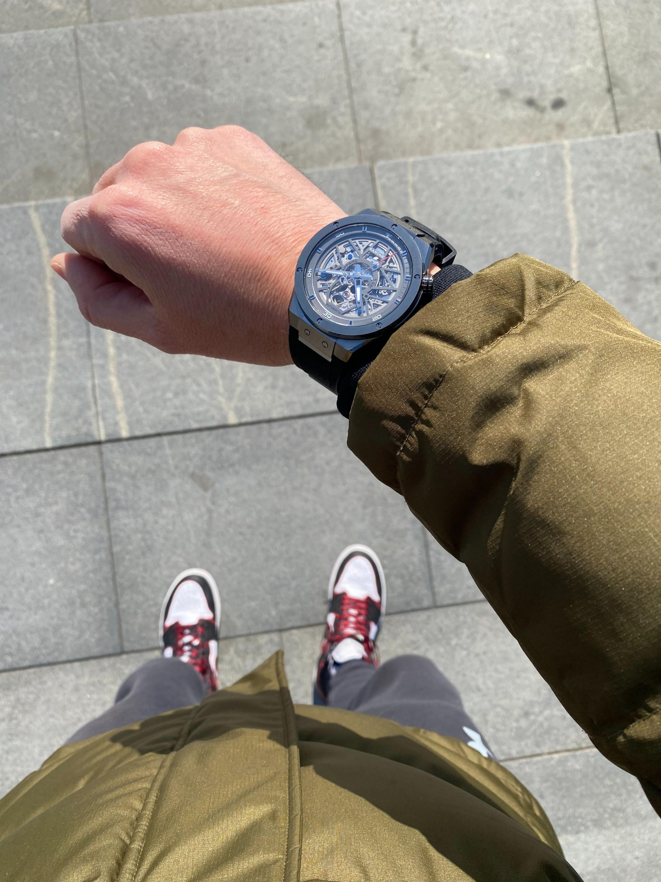 Rarone雷诺双子星镂空机械表,好看的机械表500元