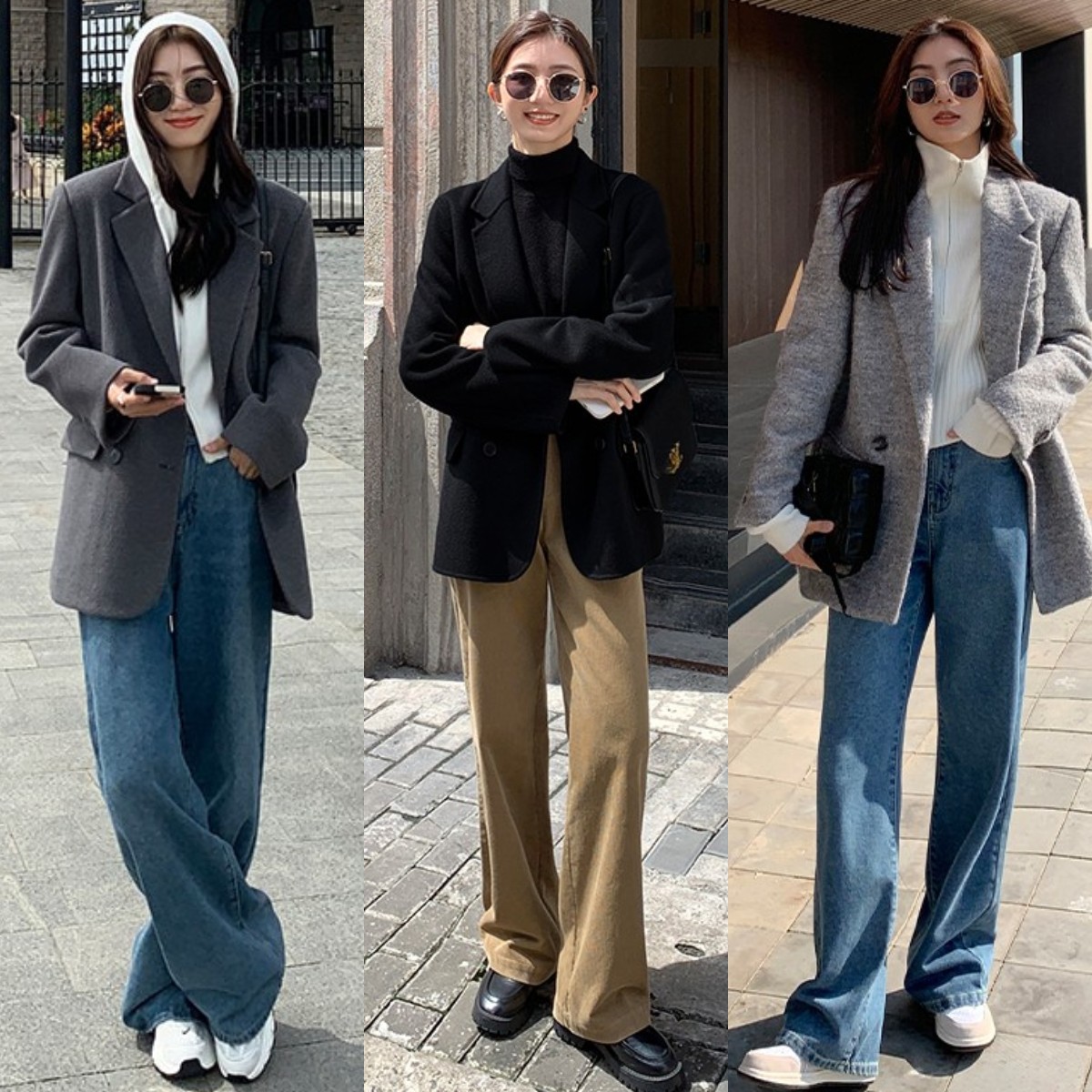 高腰显瘦阔腿直筒裤小个子,显高显瘦显腿长的高腰裤小个子穿