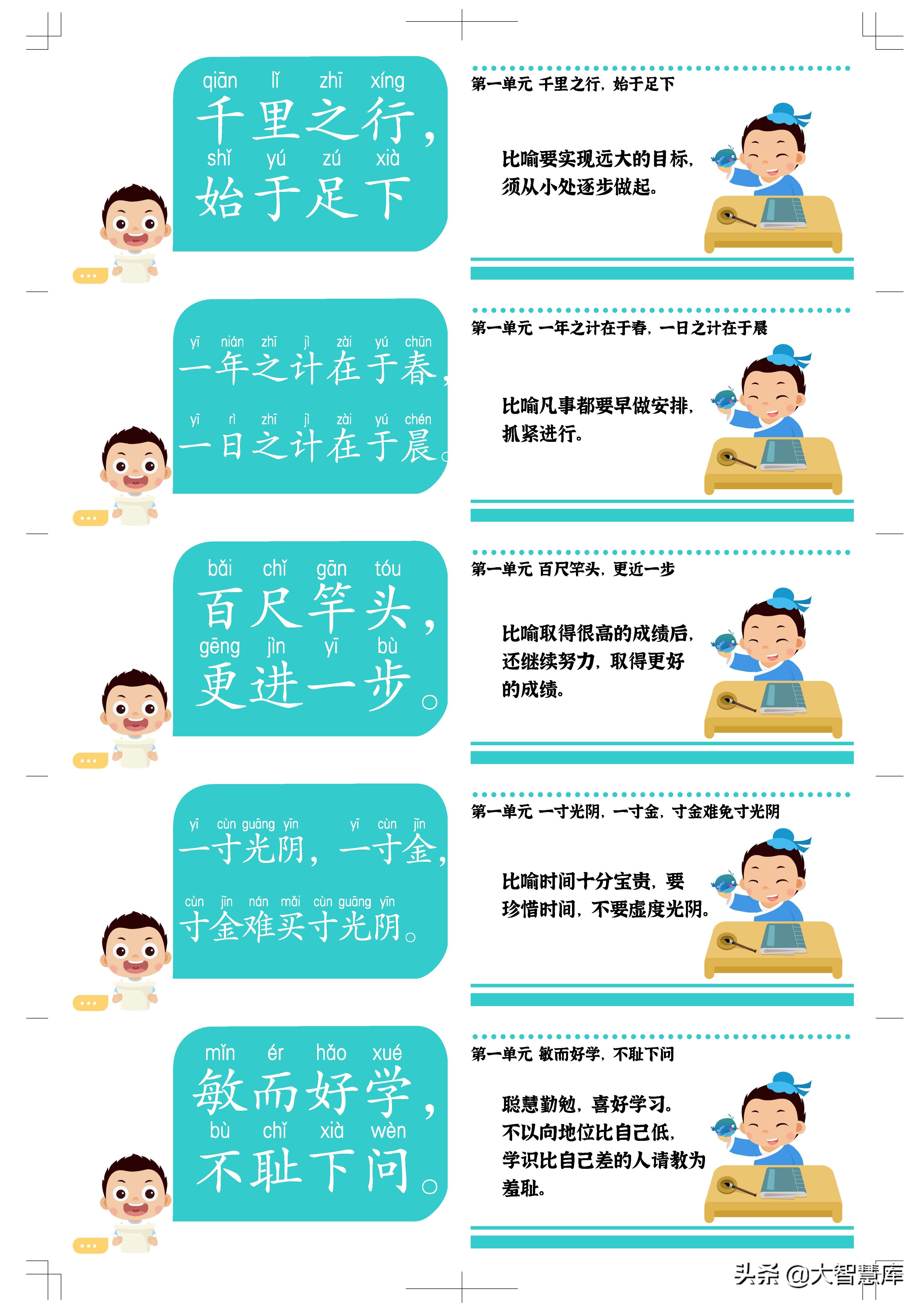 语文老师亲手整理绘制谚语小古文240句卡片，深受全班同学喜爱