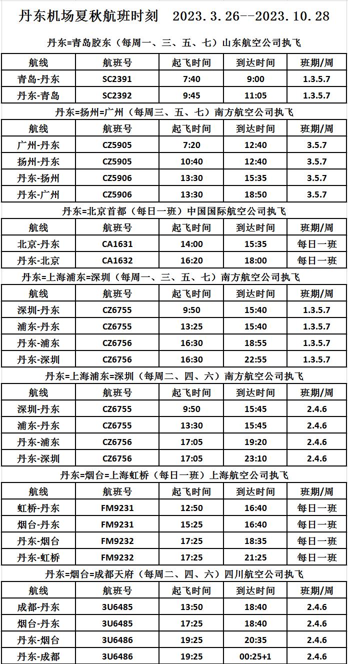 丹东至广州的飞机,丹东到扬州航班