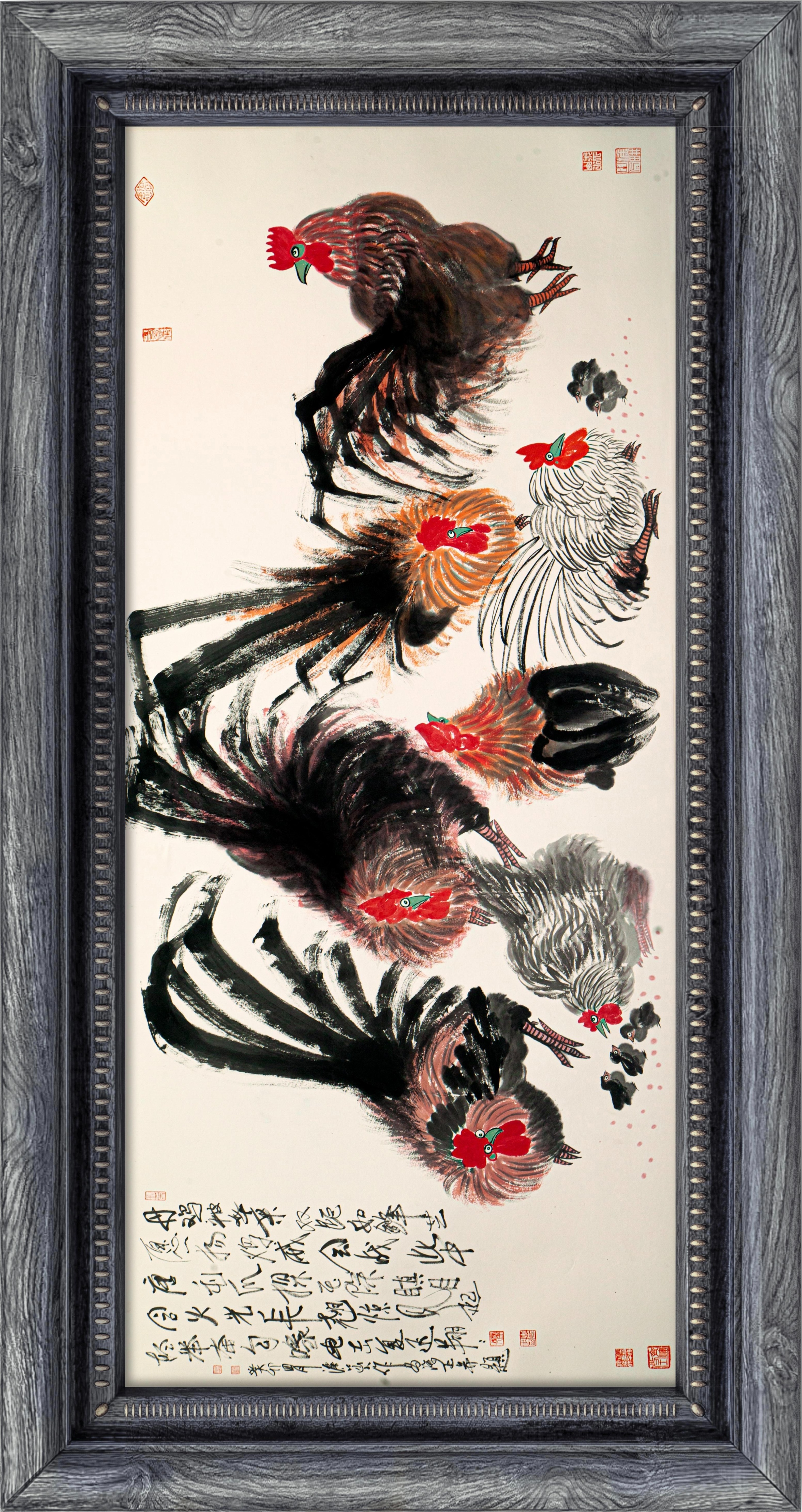 《鸡家族的故事》—朱祖国写意画的中国亮度