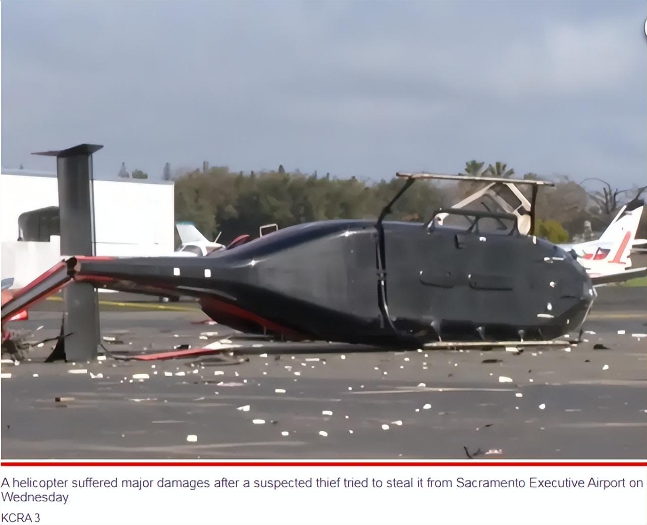 西雅图地勤人员偷飞机坠毁视频,美国一劫匪偷直升机后失误坠毁