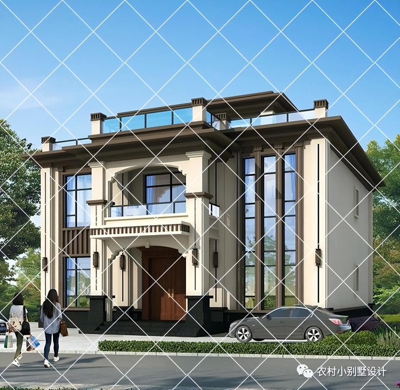 实用农村二层半平顶别墅图片,农村最流行的两层平顶别墅