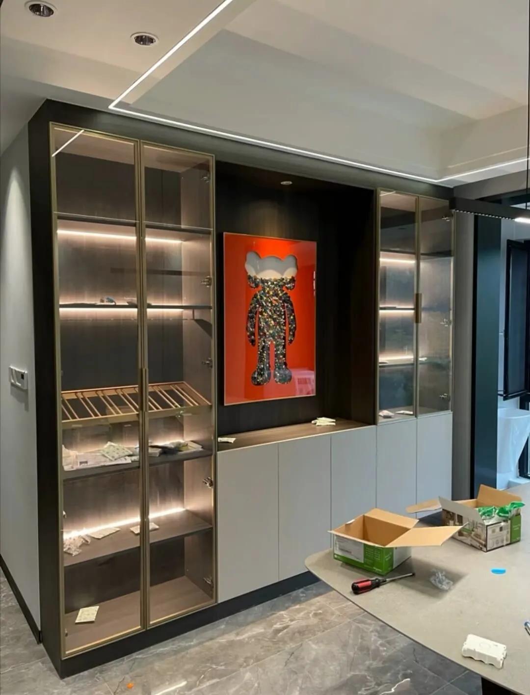 20公分酒柜样式效果图,新中式酒柜实拍图