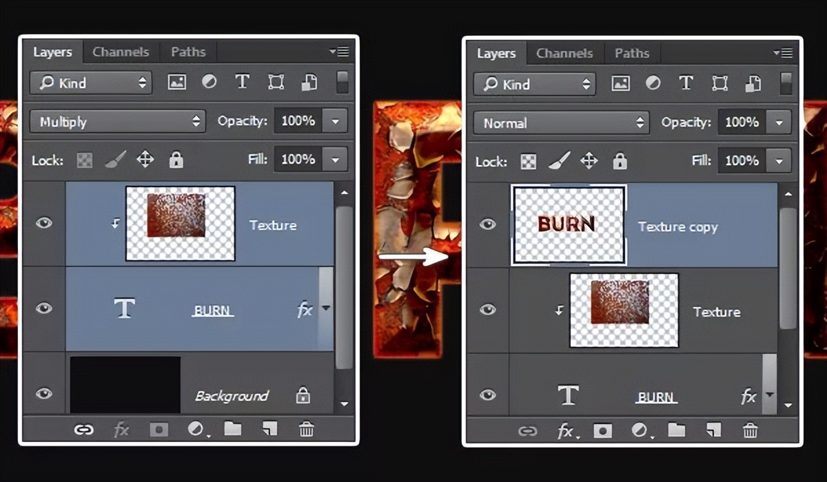 ps路标去除铁锈点,ps教程火苗火焰字体效果制作