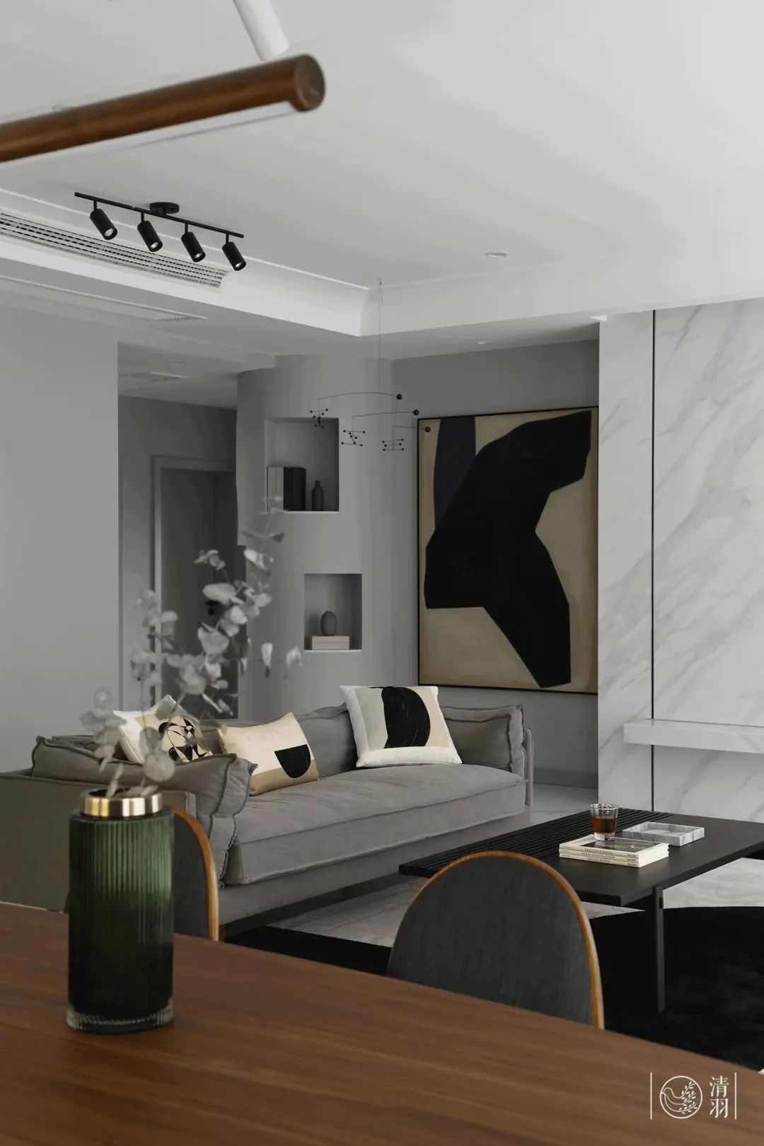 经典黑白灰的现代轻奢风,富有高级感的现代黑白灰