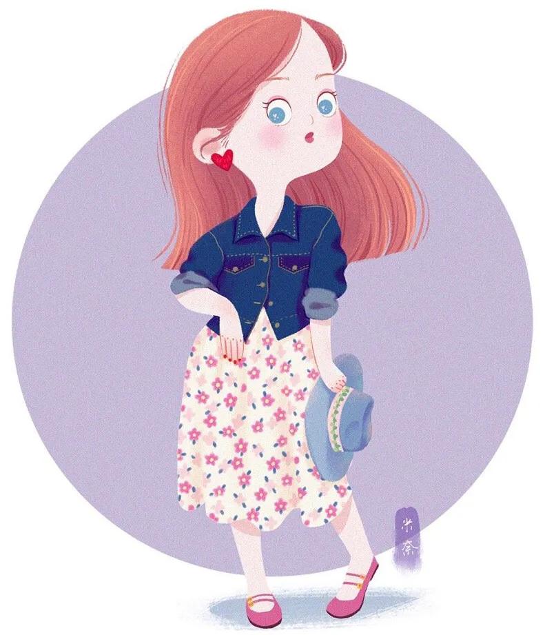 古典可爱小女孩插画,一组超萌的小女孩插画