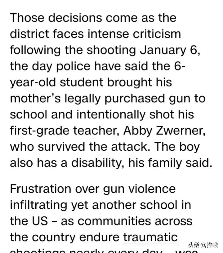 英语阅读学习材料Aftera6-year-oldshotateacherinclass每日英语