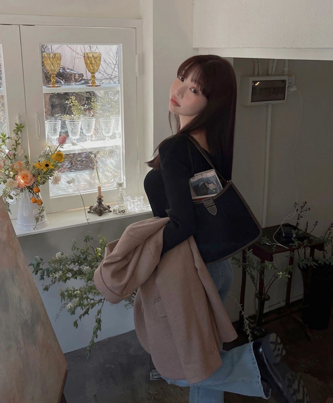 初秋韩国小姐姐温柔风怎么穿,韩国休闲风穿搭女高级感