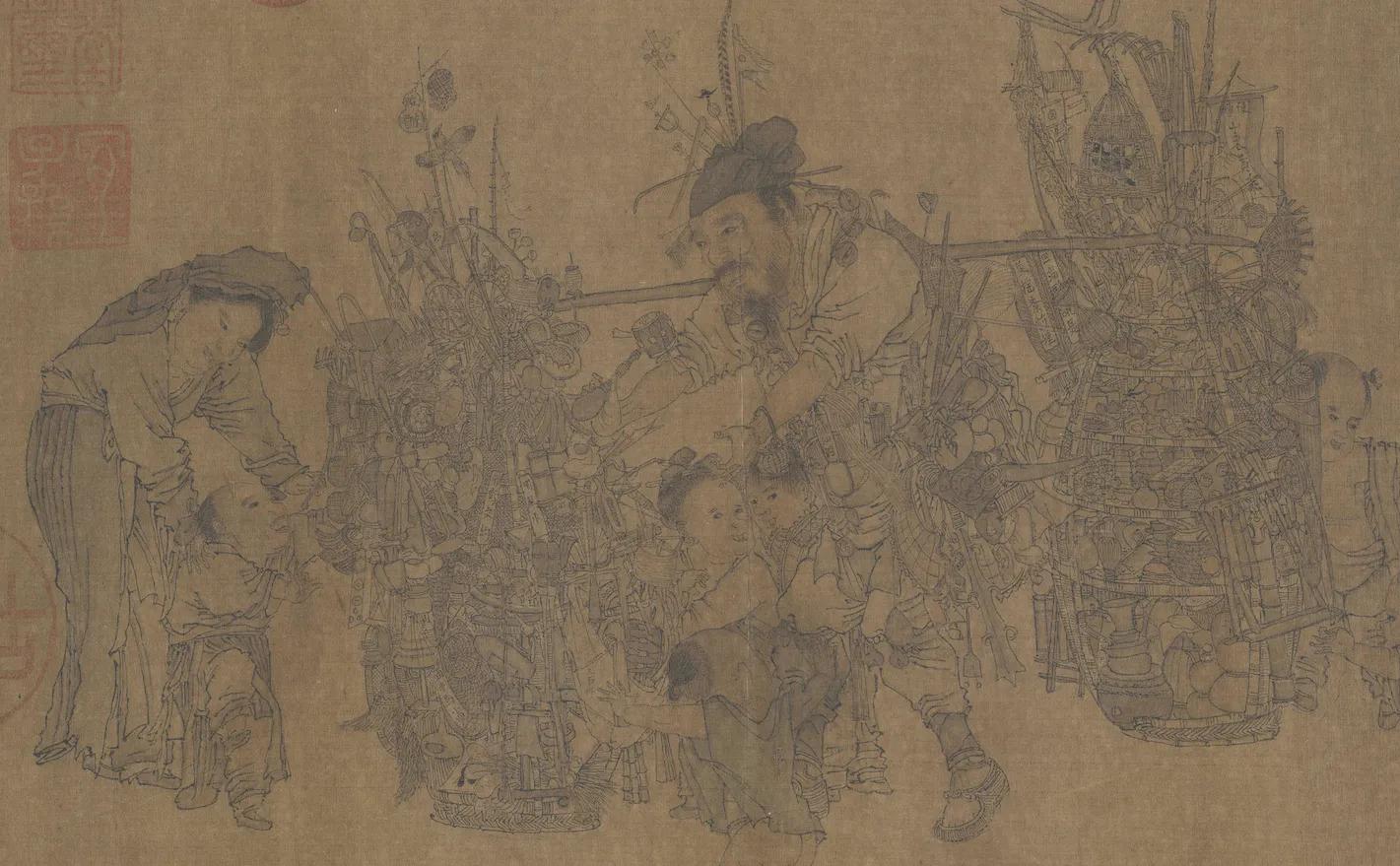 南宋李嵩货郎图怎么画,南宋李嵩画过很多货郎图