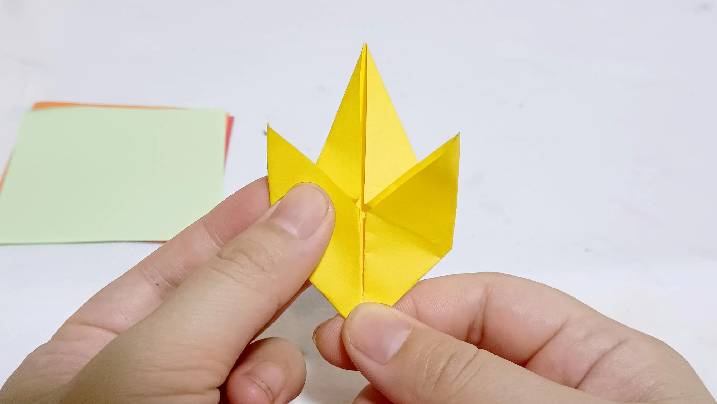 亲子手工折纸叶子,手工折纸幼儿园枫叶