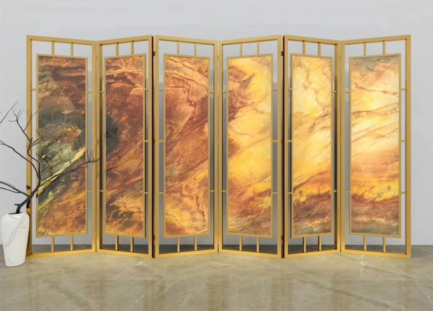 奢石绿屏风隔断,奢石小屏风