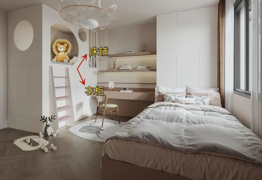小户型的房间如何设计儿童房,11.5平米儿童房放1.8米床跟书桌