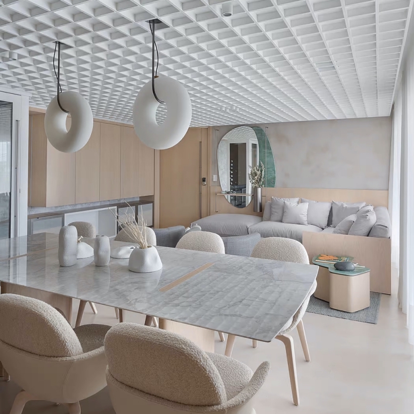 微水泥加原木装修效果小户型,微水泥设计风格小户型