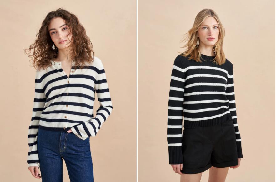 条纹衫这样穿也太时髦了，不仅实用还百搭，连凯特和梅根都爱穿