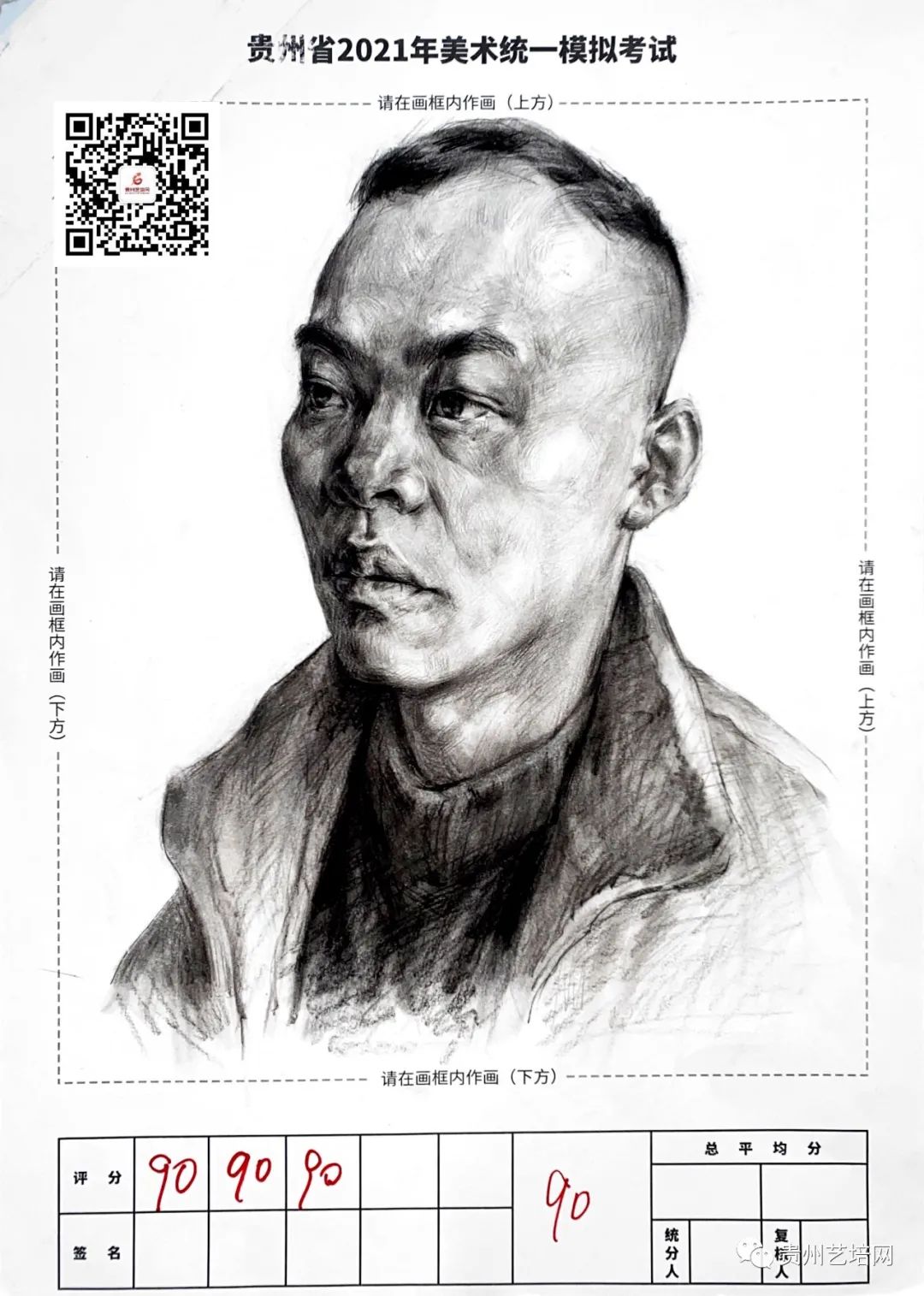 万人联考一模2024素描高分,一模静物素描高分卷