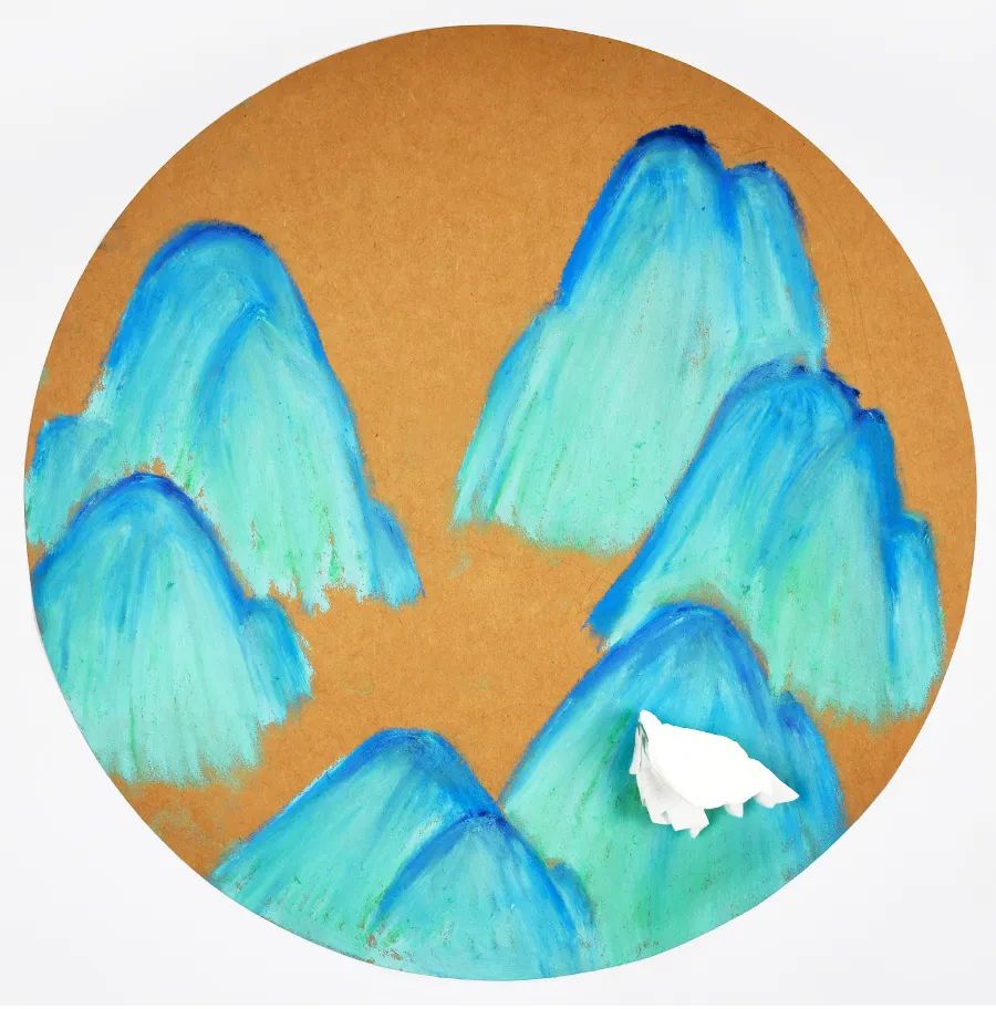 用油画棒模仿千里江山图,青绿山水千里江山图油画棒