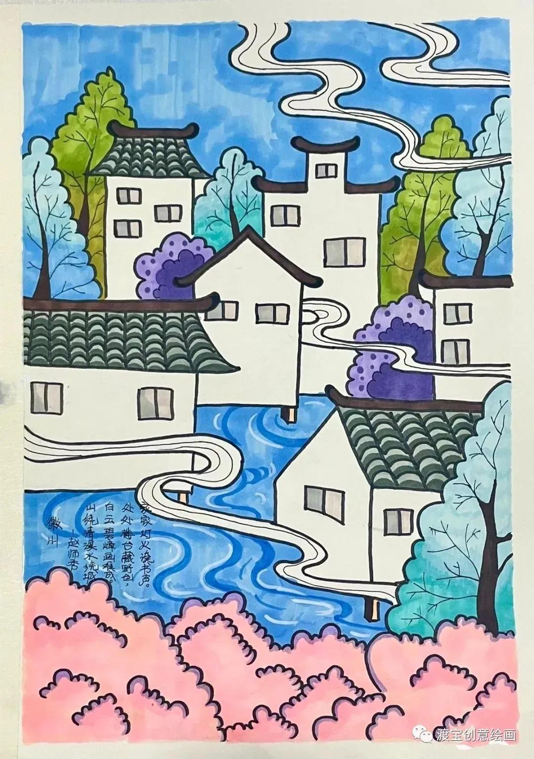 仙气十足的古风画马克笔,马克笔古风诗画