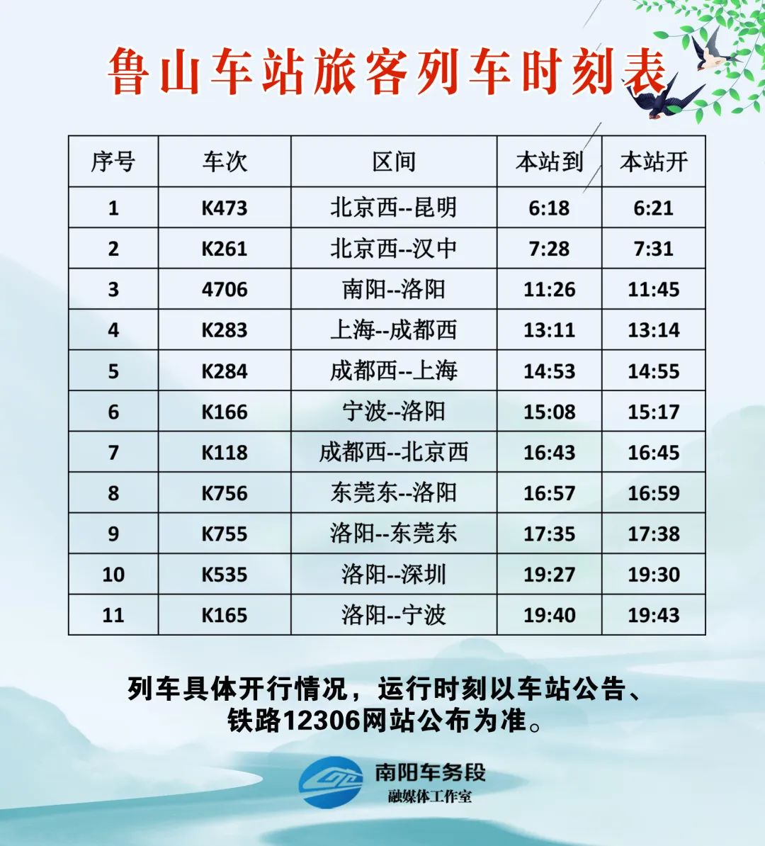 南阳东站列车时刻表查询,南阳车站最新列车时刻表