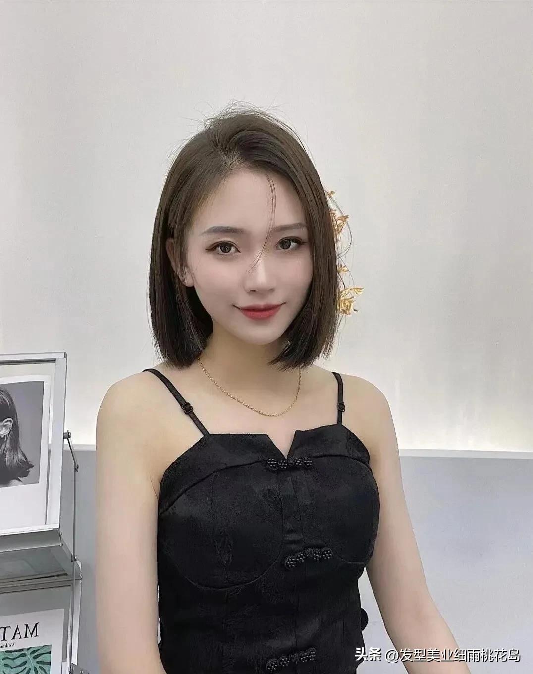 女生一刀切短发怎么吹,高级层次感短发