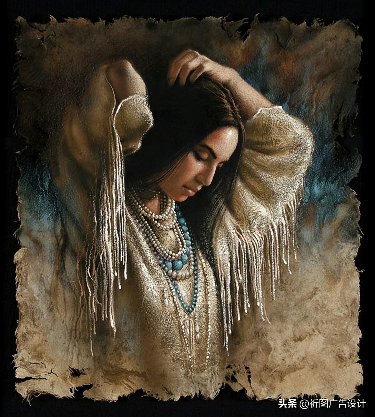 印第安人油画高清,印第安人油画艺术