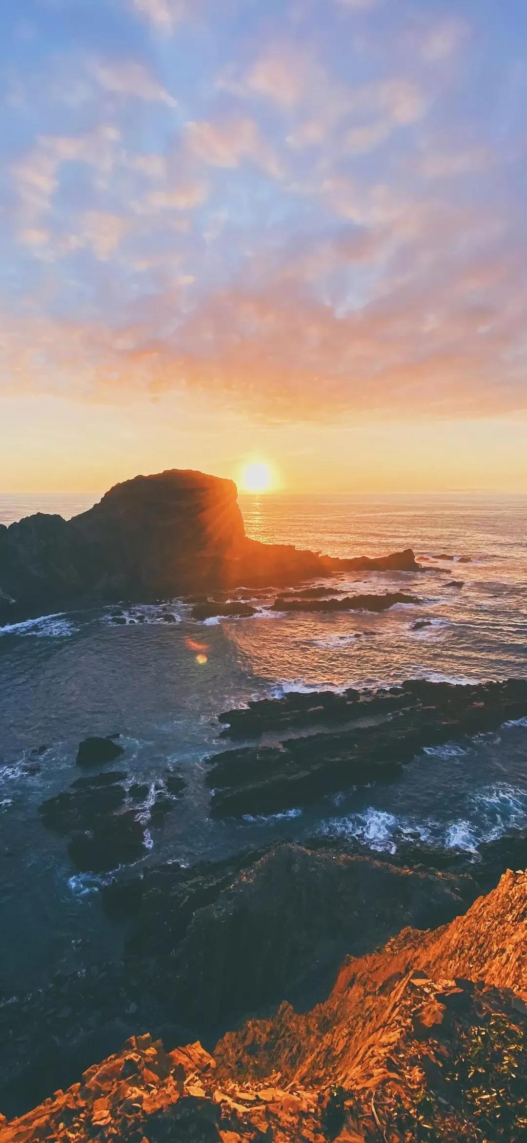 大海壁纸｜大海边，守候朝霞，聆听海浪的乐章