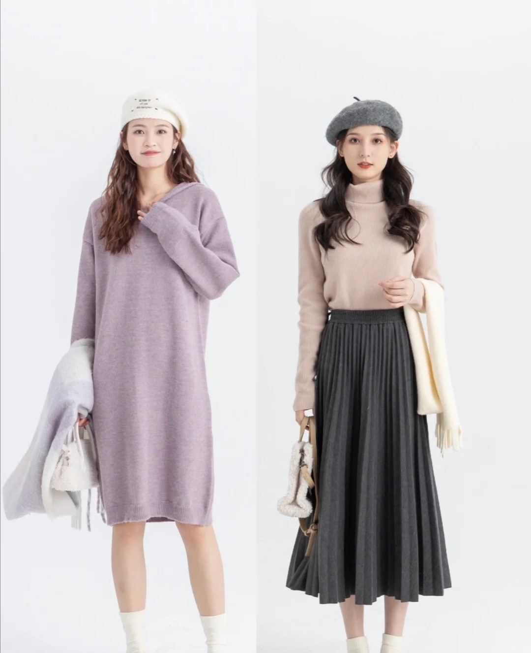 粉色系修身显瘦的穿搭女春秋,裸粉色显白又显嫩这样穿避免土气