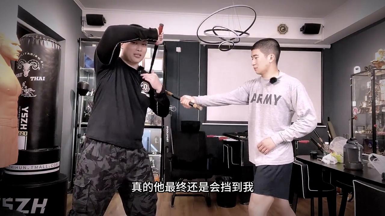 实用棍术基本功,格挡前戳棍术