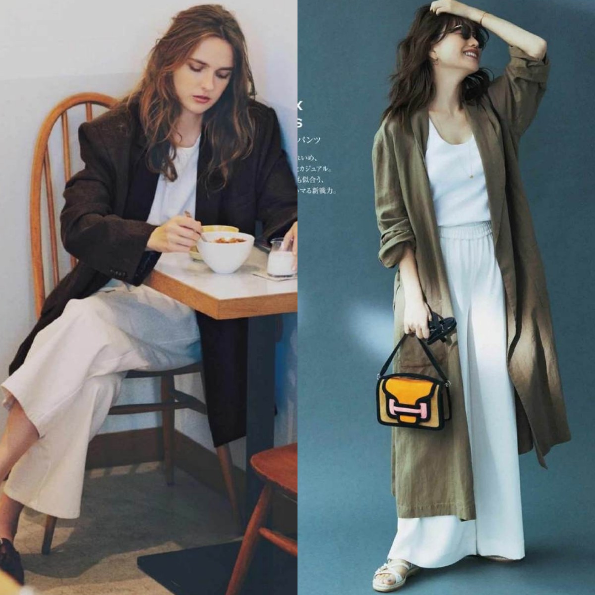 冬季米白色的裤子最佳搭配,白色裤子搭配任何颜色都好看