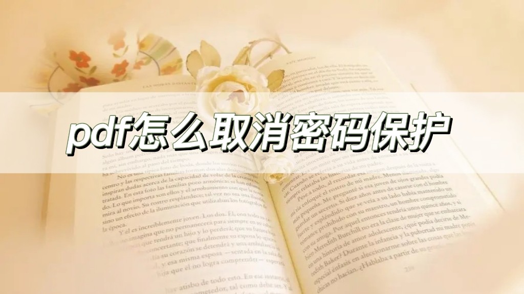 你知道怎么给加密的pdf解除密码吗,pdf怎么取消文档的密码保护