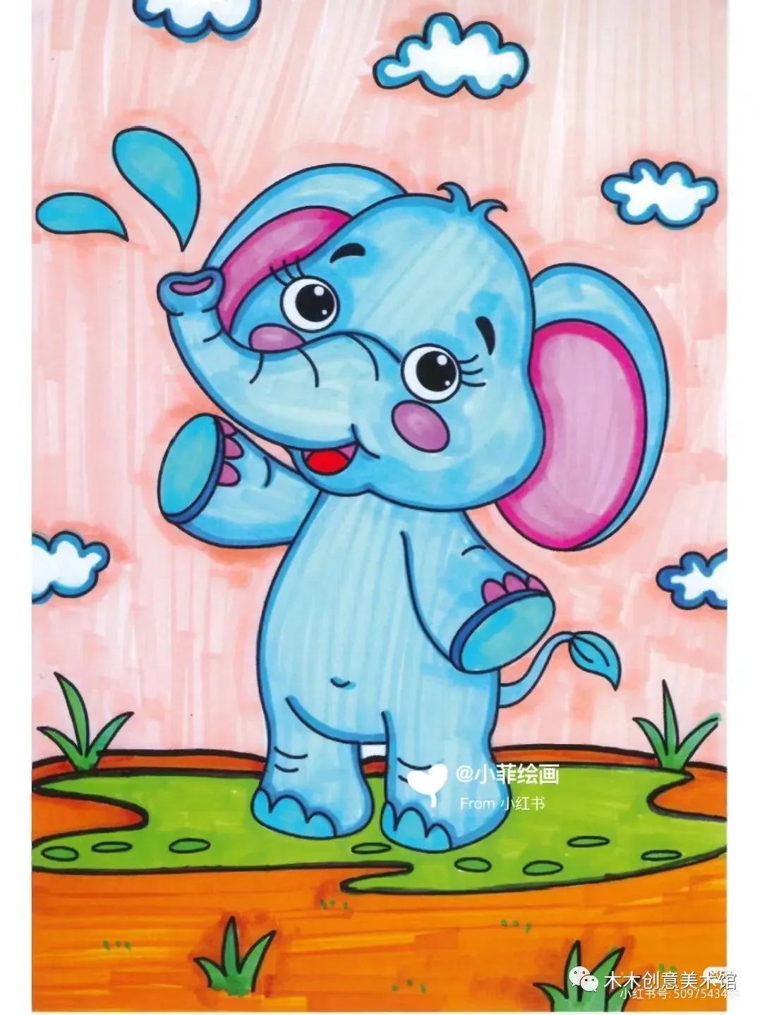 马克笔画儿童画简单好看,儿童马克笔画画简单又好看图片