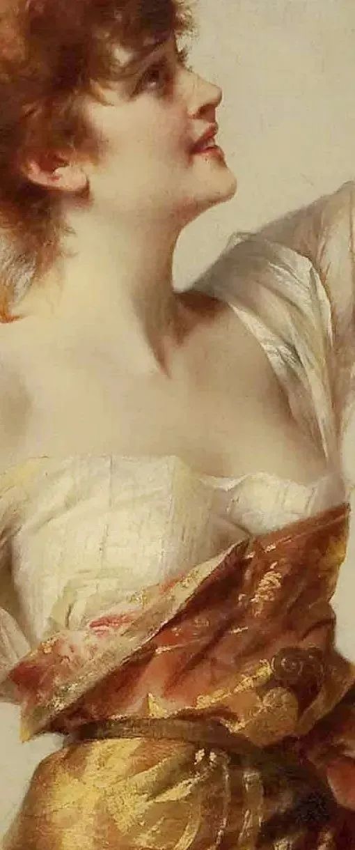 德国绘画风格独特的美女,欧洲艺术绘画女神