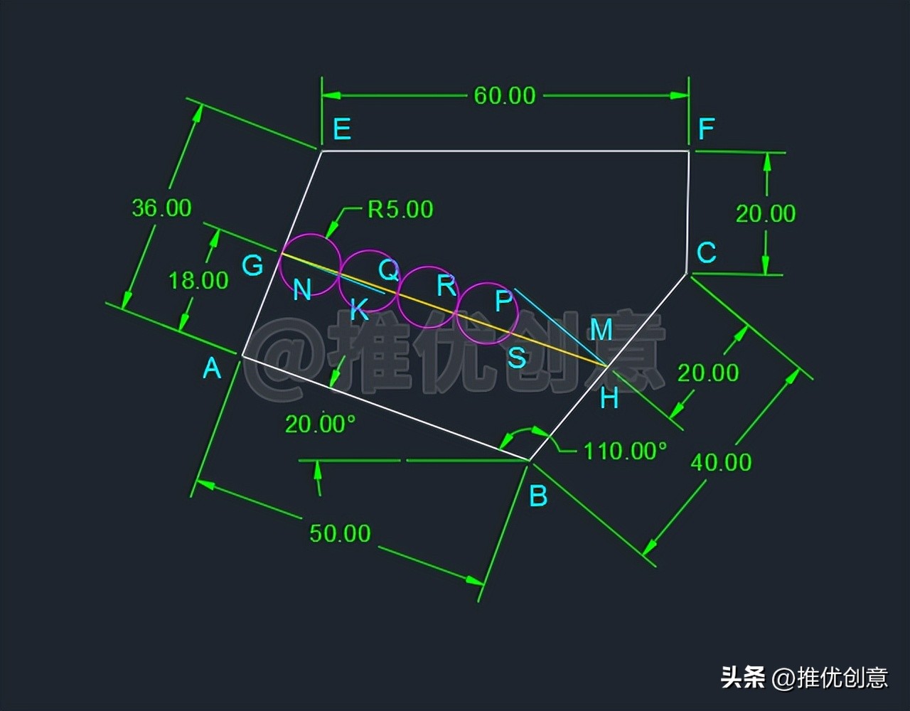 绘制有一定难度的竞赛题(下)autocadcad教学cad画图CAD练习题