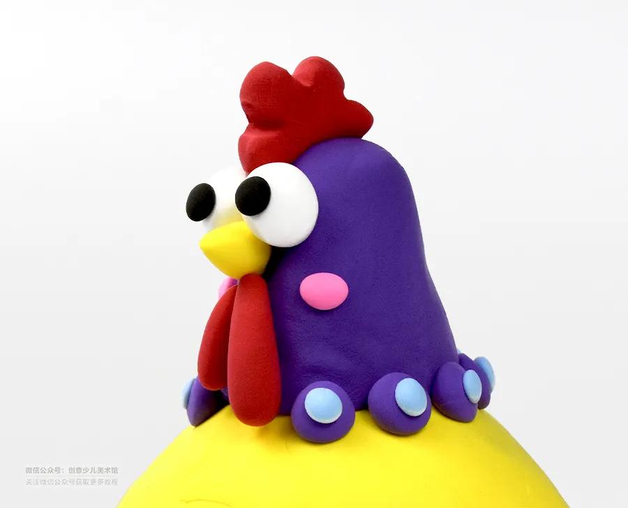 儿童画母鸡涂色,创意美术儿童画母鸡孵蛋