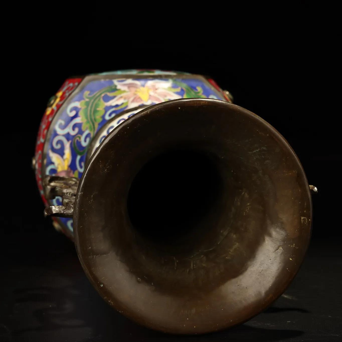 清末掐丝珐琅花瓶欣赏,大清乾隆年制掐丝珐琅花瓶图片